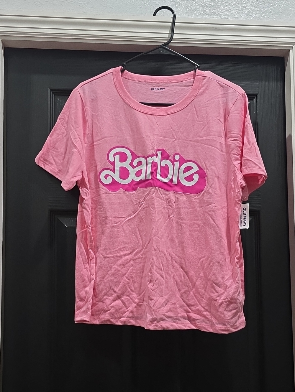 Old Navy Pink Barbie Logo Short Sleeve Tee